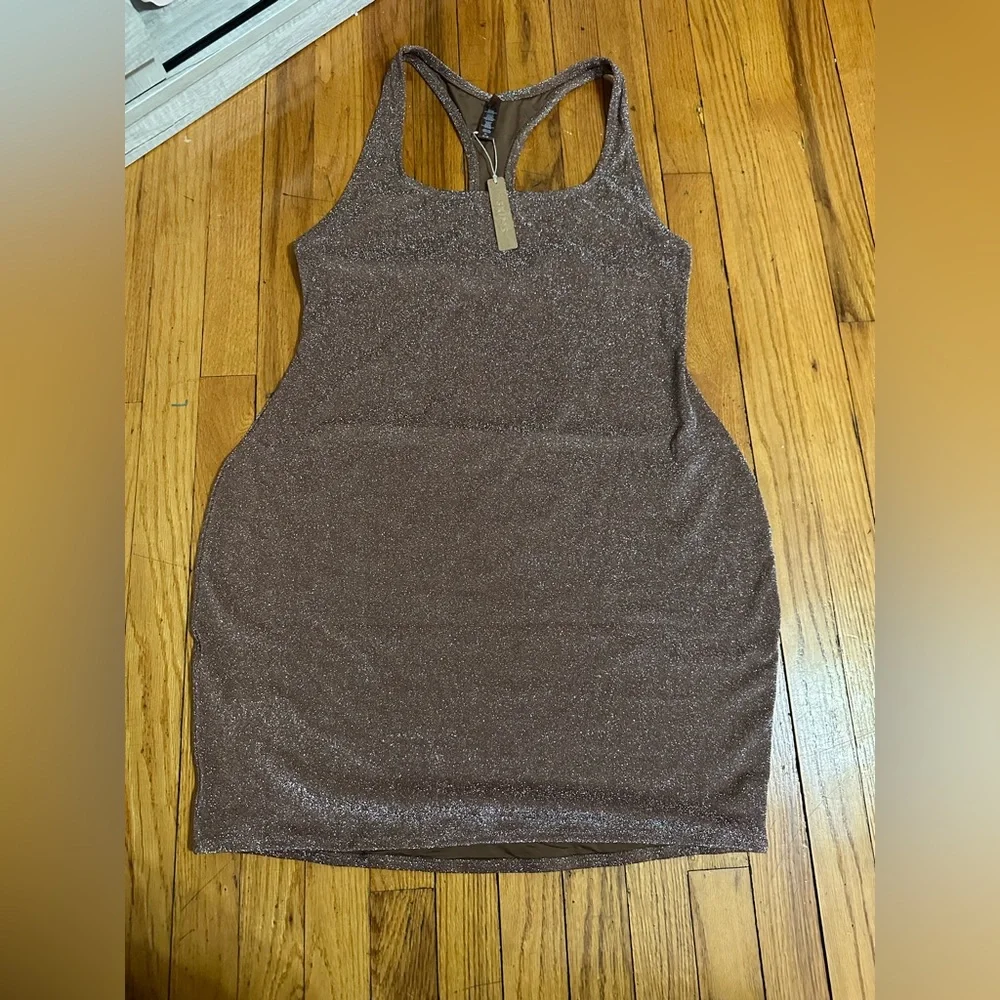 SKIMS Glitter Swim Metallic Dress in Cocoa Size 3X NWT! - Picture 1 of 11